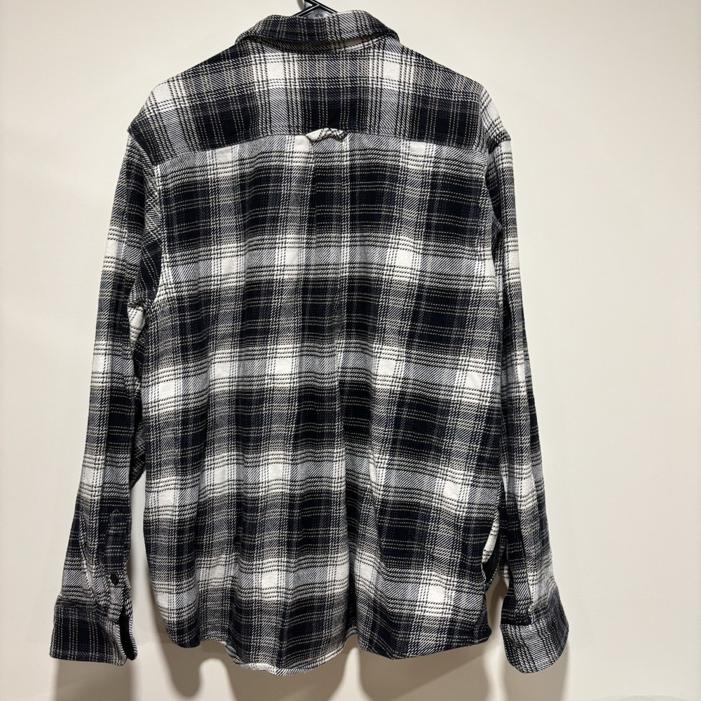 Orvis Blue Tan Plaid Flannel Long Sleeve Button Up Shirt Pockets Mens XXL - Picture 6 of 6